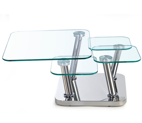 Table basse en verre design carré pivotante - Souffle d'intérieur