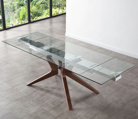 Table en verre extensible moderne rectangulaire  160 cm - Souffle d'intérieur