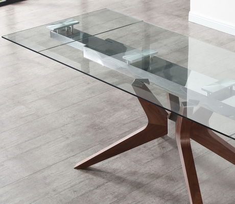 Table en verre extensible contemporaine rectangulaire  160 cm - Souffle d'intérieur