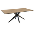 Table céramique bois chêne clair extensible pieds central - Indina