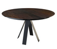 Table ronde en céramique marron extensible - Souffle d'intérieur